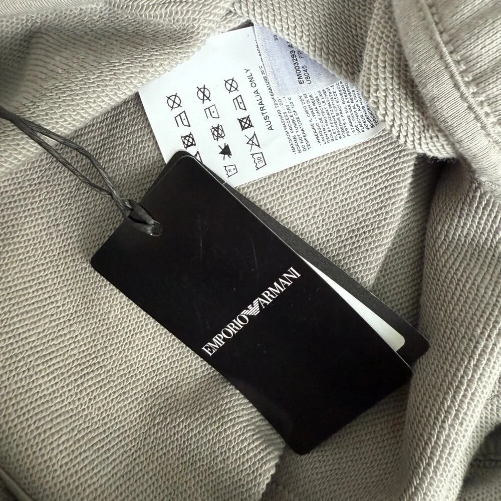 Emporio Armani Mens Gray Cotton Joggers Pocket Sweatpants Logo, XXL